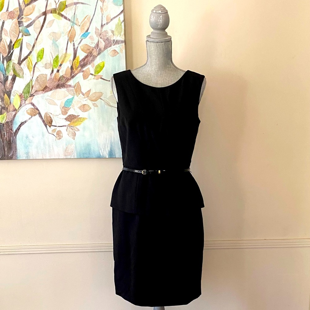 ELLEN TRACY 🖤BLACK🖤 SLEEVELESS BELTED DRESS SIZE 8 🌟NWOT🌟